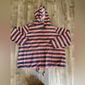 Isaac Mizrahi Live! Jacket Striped Women 2XL Spring Lightweight Navy Tan Hot Pin